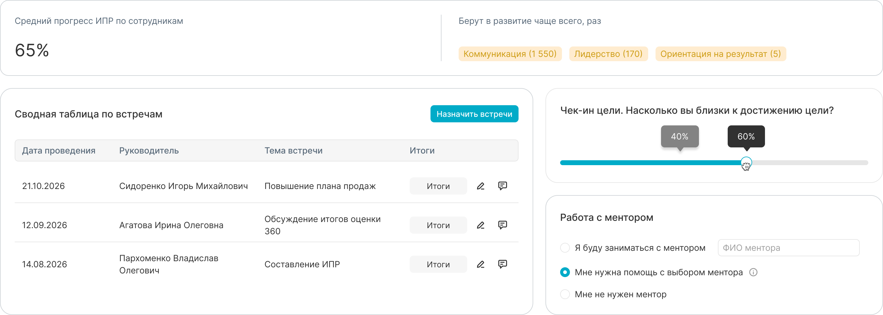 Управляйте развитием после оценки