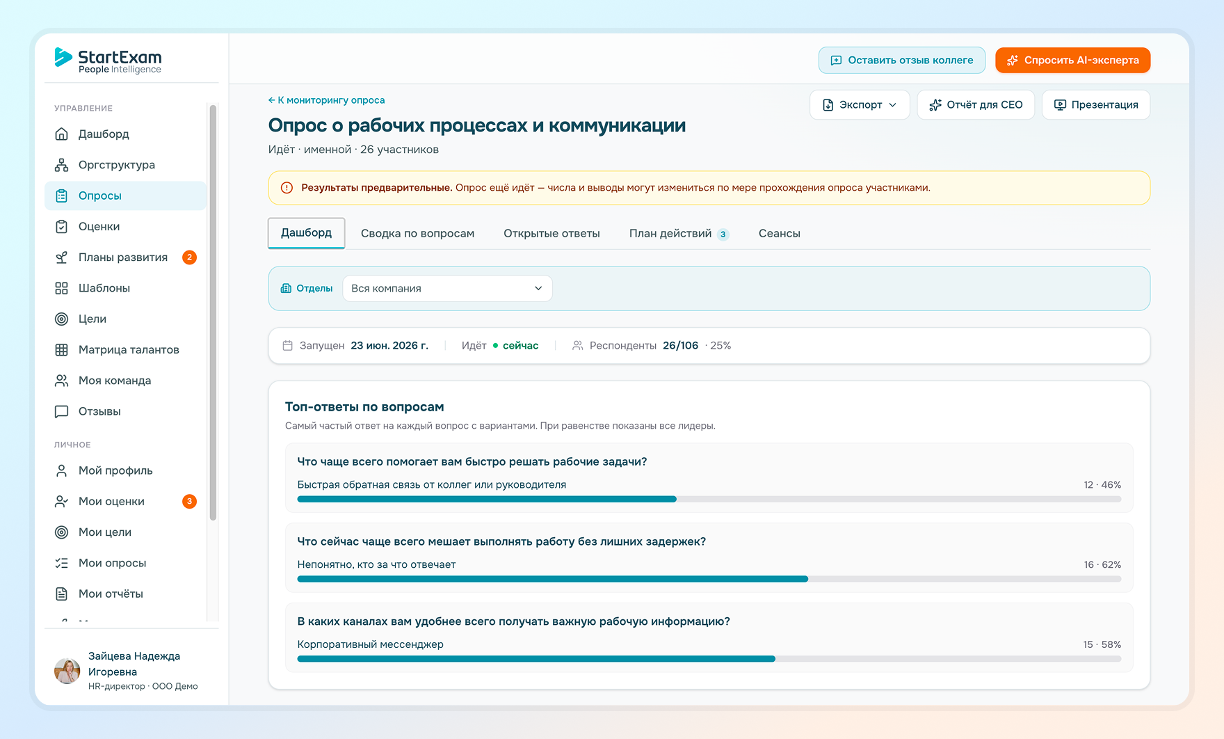 результаты пульс-опроса