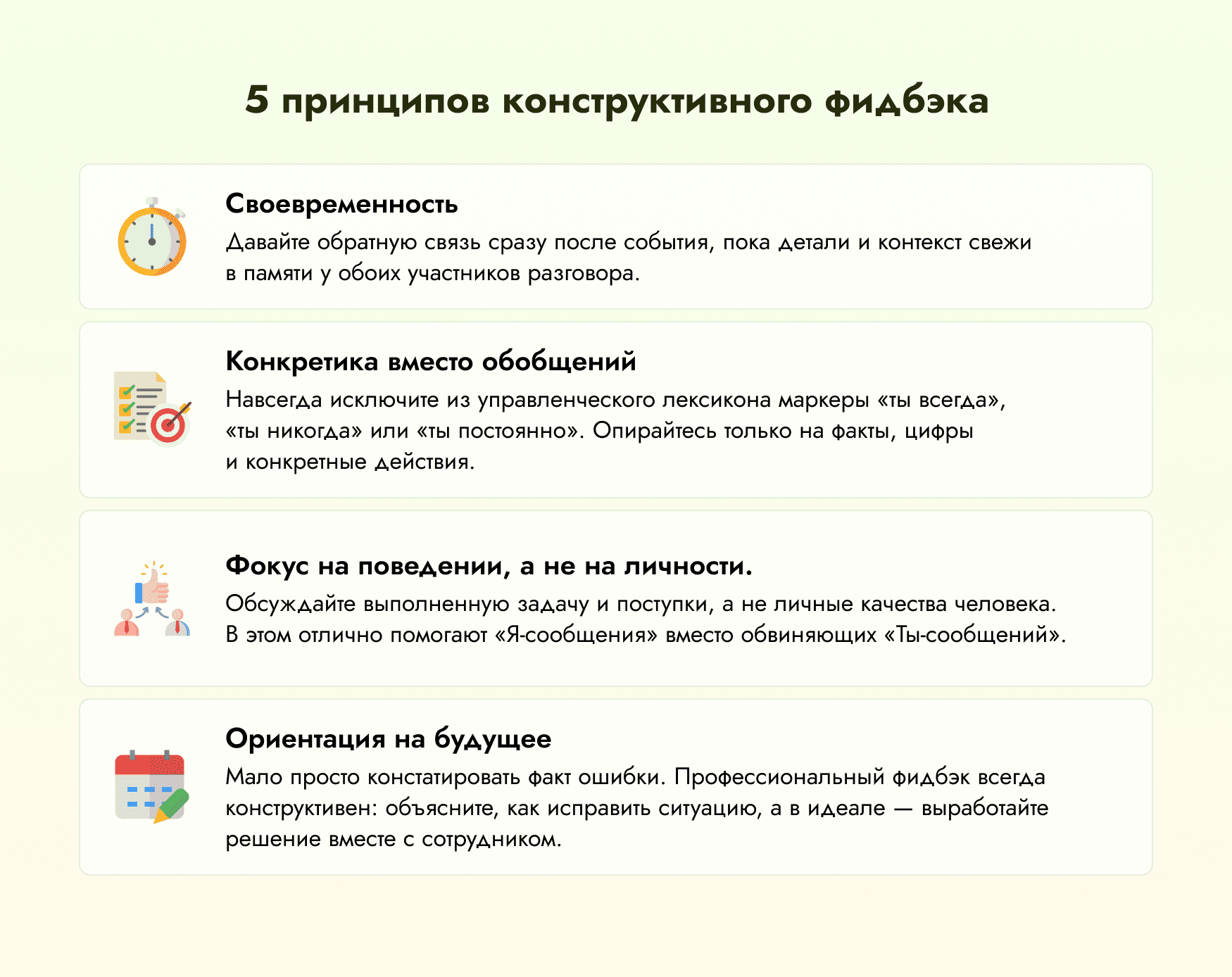 принципы обратной связи сотрудникам