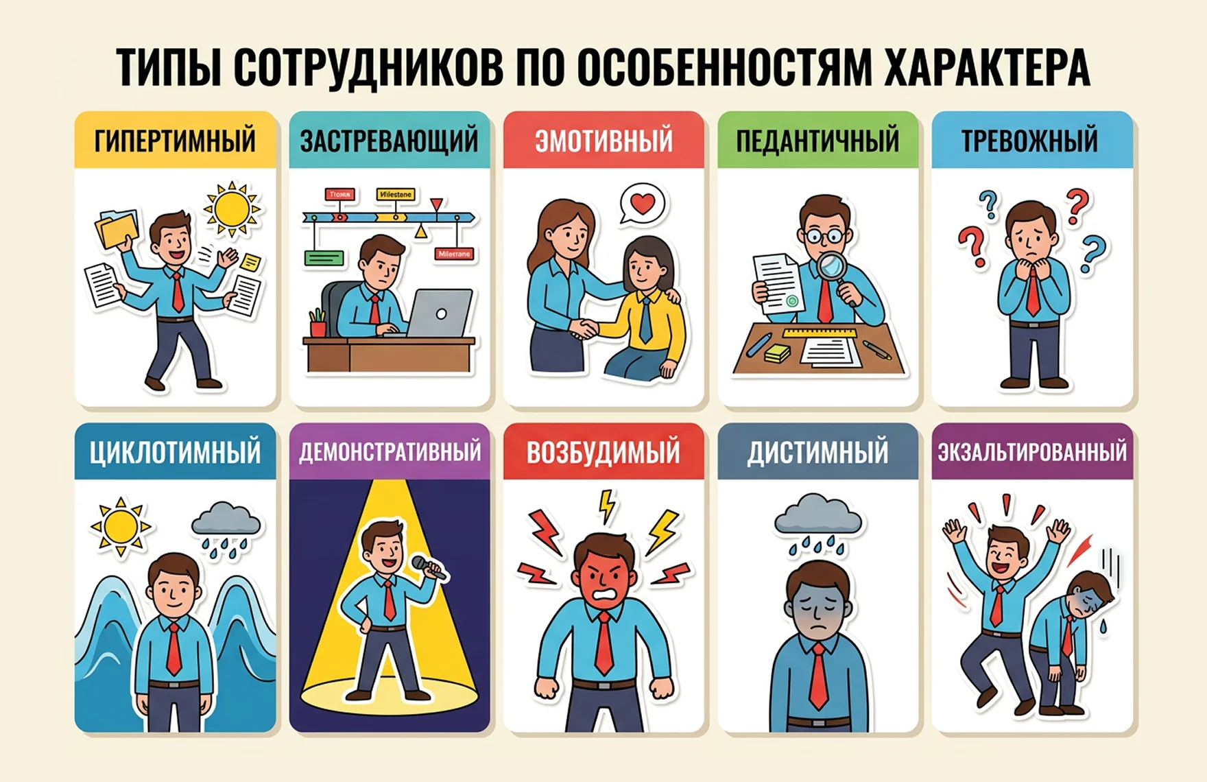 типы работников по особенностям характера