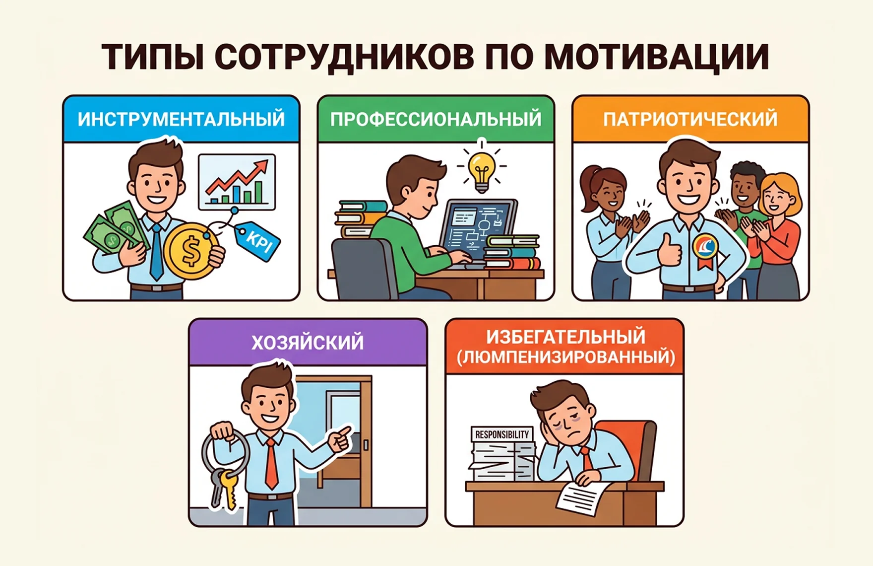 типы сотрудников по мотивации